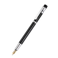 花花公子（PLAYBOY)亚诺系列钢笔 男士学生用练字书写办公墨水笔 黑漆色F1501