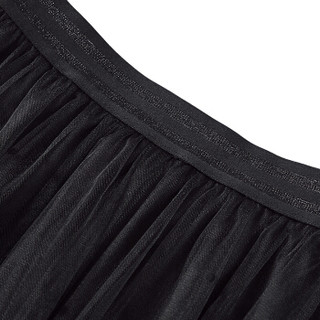 尚都比拉（Sentubila）松紧腰波点网纱半身裙2019新品简约时尚 193Q2323419 黑色 M