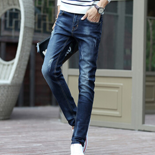 金盾（KIN DON）牛仔裤 新款男士牛仔裤时尚简约直筒牛仔长裤QT1012-1018蓝色33