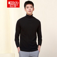 红豆 Hodo 男装 羊毛衫男多彩系列简约商务纯羊毛高领羊毛衫 S1黑色 185/100A
