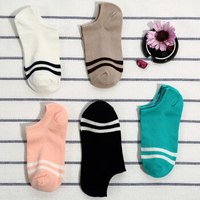 雪中飞 SNOWFLYING 袜子女5双装女短袜防脱运动船袜薄款女棉袜低帮运动袜 XZFCW1602 女船袜(组合L)