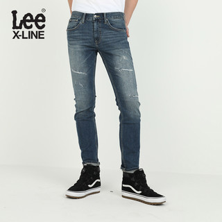 Lee X-LINE LMS7062UZ9UB 低腰磨破牛仔裤
