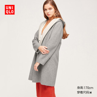 UNIQLO 优衣库 420227 女款羊毛混纺连帽大衣