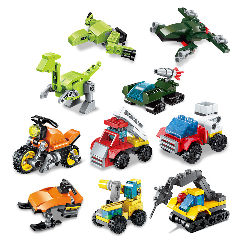 启蒙积木变形系列锋速极变战队创意萌趣10只形象