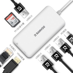 RANVOO 锐舞 9合1 Type-C拓展坞（HDMI+PD+USB3.0*4+千兆网口+读卡器）