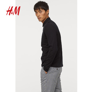 H&M 0620928 男士长袖Polo衫 (混灰色、165/84A)