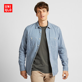 UNIQLO 优衣库 UQ422433000 男士工装条纹衬衫