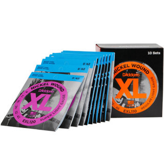 达达里奥（D'Addario）EXL110 初学电吉他琴弦 美产原装进口套弦 较软(10-46)