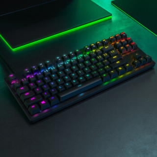 RAZER 雷蛇 猎魂光蛛竞技版 87键 有线机械键盘 黑色 雷蛇红轴（线性光轴）RGB