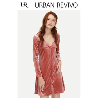 URBAN REVIVO YU03R7FN2000 女士丝绒连衣裙