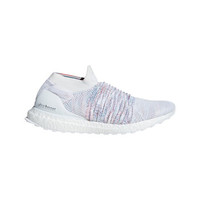 adidas 阿迪达斯 UltraBOOST LACELESS B37686 男士跑步鞋 (白色/橙红/薄绿/蓝色、43)