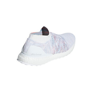 adidas 阿迪达斯 UltraBOOST LACELESS B37686 男士跑步鞋 (白色/橙红/薄绿/蓝色、43)