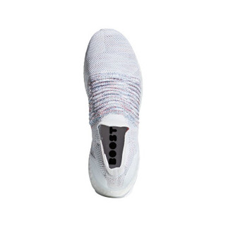 adidas 阿迪达斯 UltraBOOST LACELESS B37686 男士跑步鞋 (白色/橙红/薄绿/蓝色、43)