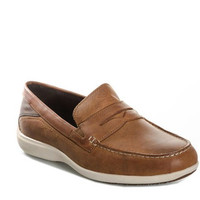 ROCKPORT 乐步 Aiden Penny系列套脚平跟男士休闲鞋乐福鞋  CG9114BRO135   Brown UK9.5