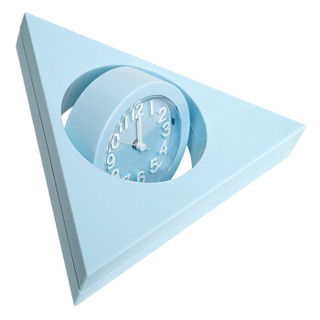 明珠星（PEARL）闹钟 创意学生时钟儿童卧室床头柜闹表时尚三角钟客厅静音钟表闹铃PG1100蓝色