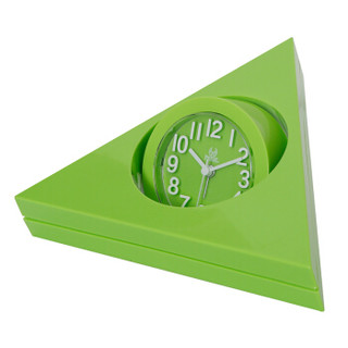 明珠星（PEARL）闹钟 创意学生时钟儿童卧室床头柜闹表时尚三角钟客厅静音钟表闹铃PG1100绿色