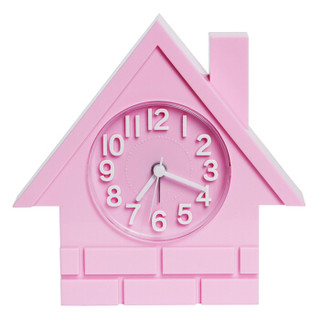 明珠星（PEARL）闹钟 创意学生时钟儿童卧室床头光闹表时尚小房子客厅静音钟表玩具闹铃FP1100粉色