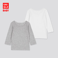 UNIQLO 优衣库 婴幼儿 全棉罗纹T恤 2件装