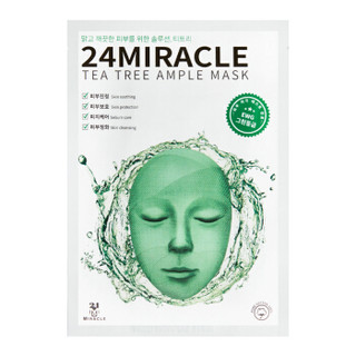 24奇迹（24MIRACLE）面膜 绿色茶树安瓶面膜10片/盒 镇定肌肤防痘水油平衡