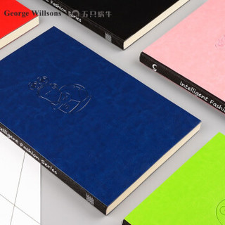George Willsons 乔先生 智尚五只蜗牛 笔记本 (5本装、黑红蓝粉绿、A5、软面抄、线装式装订)