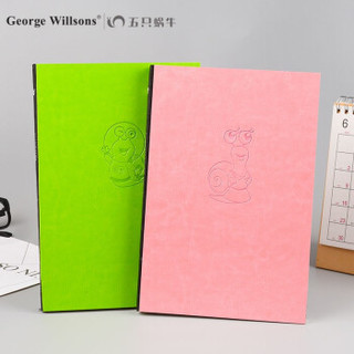 George Willsons 乔先生 智尚五只蜗牛 笔记本 (2本装、苹果绿、A5、软面抄、线装式装订)