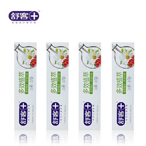 saky舒客舒克草本薄荷多效草本牙膏180g4支