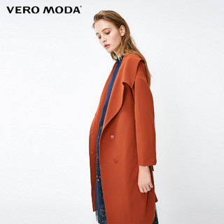 VERO MODA 维莎曼 318321523 女士翻领中长款风衣外套