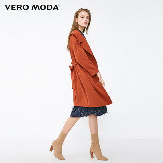 VERO MODA 维莎曼 318321523 女士翻领中长款风衣外套