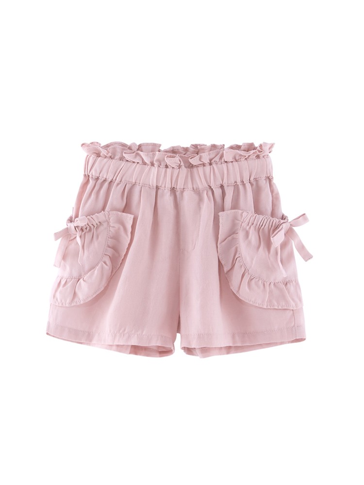 minipeace太平鸟童装女童木耳边中短裤