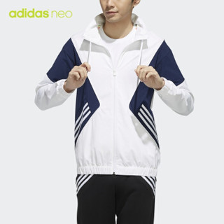 adidas neo M CS CLBLCKD WB 男子外套 EI4496 白/学院藏青蓝 L