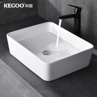 KEGOO 科固 K07008 陶瓷方形台上盆（不含龙头）