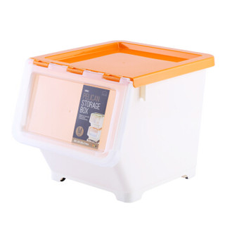乐扣乐扣 叠式储物箱收纳箱整理箱塑料零食玩具INP985ORG 橙色 中号