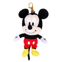 迪士尼DISNEY 时尚毛绒玩偶钥匙链时尚可爱挂件 大人小孩女孩款 米奇 DH75018-A 黑/红色