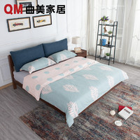 QM 曲美 QM18-B3-F 北欧实木架子床1.8m+床垫