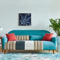 TIMI 天米 布艺沙发组合 湖蓝色 双人沙发