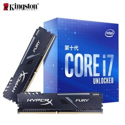 英特尔（Intel）i7-10700K 酷睿八核 盒装CPU处理器+金士顿(Kingston) DDR4 3200 16GB(8G×2) 套装
