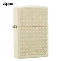 Zippo 之宝 方与圆 白哑漆镭射 煤油防风火机