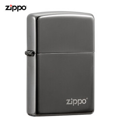 ZIPPO 之宝 Zippo 之宝 黑冰商标 煤油防风火机 镭射镀黑铬