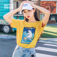 HSTYLE 韩都衣舍 OU12779 女士印花T恤