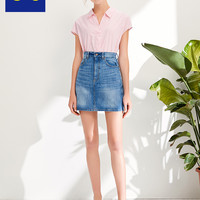 GU 极优 319344 女装背后系带衬衫