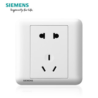 SIEMENS 西门子 皓睿系列 86型五孔开关插座 玉釉白