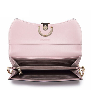 商品apdishu时尚钱包女牛皮链条包包多功能长款手拿包ap8369粉色
