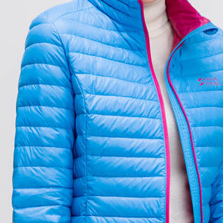 雪中飞 户外羽绒服女时尚轻薄短款反季防寒外套 A1621YY372 开普蓝L