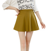 南极人（Nanjiren）百搭显瘦半身裙气质优雅时尚百褶裙修身简约防走光短裙芥末绿XXXL（175/90）