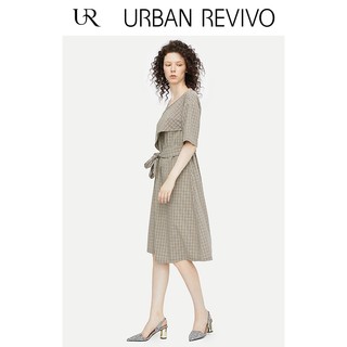  URBAN REVIVO WG33S7EN2002 格纹腰带型连衣裙