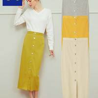 GU 极优 315349 前排扣开衩半身裙