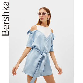 Bershka 00393111428 女士假两件衬衫裙 