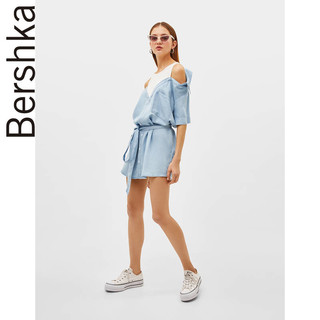 Bershka 00393111428 女士假两件衬衫裙 