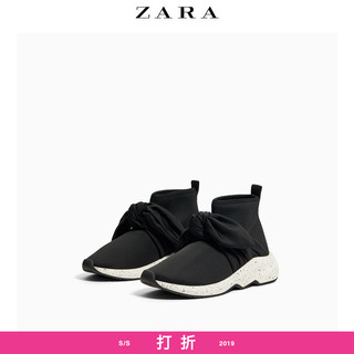 ZARA 13222303040 女童蝴蝶结饰袜式高帮运动鞋