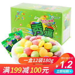 中国台湾进口 秀逗爆酸水果糖 青苹果味15g*12袋/盒 进口糖果 休闲食品硬糖 怀旧零食小吃 *13件